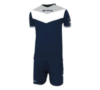 GIVOVA Ensemble de vetements d'athletisme Kit Campo Blanc-Bleu marine-Gris - Homme/Adulte XS