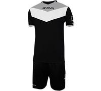 GIVOVA Mixte Kit Champ Maillot et short de football, Noir/Gris Clair, XXL EU