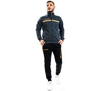 Givova Survêtement One - Fermeture zippée - Noir/Gris/Orange fluo - 2XL Homme