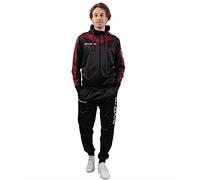 GIVOVA Tuta Roma Con Cappuccio Polarfleece survêtement, Noir/Bordeaux (Black/Burgudy), XXXL Unisex