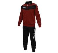 GIVOVA Tuta VISA Melange Con Cappuccio POLARFLEECE Granata/Nero TG. 4XS