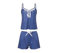GIVTULIP 2 Pièces Ensembles de Pyjama Femmes Dentelle Sexy Profond V Nightdress Camisole Shorts Set Erotique Court Lingerie Cami Top et Short Vêtements de Nuit sans Manches Nuisette Elégant Négligé
