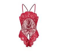 GIVTULIP Ensemble de Lingerie Sexy pour Femme Combinaison Mode Élégant Bodys Col V Érotique Bodysuit Chic avec Dos Nu en Dentell Sensuel Une Pièce Nuisette Culotte Ouverte Hot Négligé Coquine Clubwear