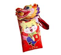 GIWFBQTR 1 Pièce 2024 Année du Dragon an Chinois Enveloppe Rouge en Tissu Fête du an pour Enfants Argent Enveloppe Rouge Enveloppe Rouge E