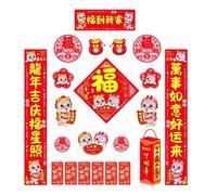 GIWFBQTR 2024 an Chinois Couplets Chinois Chunlian Lanterne en Papier Autocollants de L'AnnéE du Dragon Chinois pour la FêTe du A