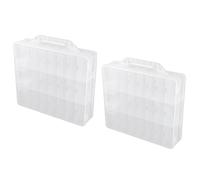 GIWFBQTR 2X 48 Cellules 2 Couches Organisateur de Vernis à Ongles Portable Clair Ongles Fournitures Couture Boîte de Rangement étui de Rangement Réglable