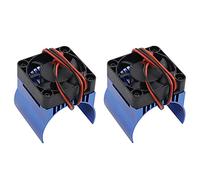 GIWFBQTR 2X Dissipateur Thermique de Ventilateur de Refroidissement de Moteur de 42mm pour 1/10 E- E- Summit Arrma 1/8 Kraton Talion Voiture Télécommandée, Bleu