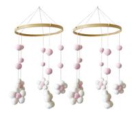 GIWFBQTR Carillon à Vent Nordique en Forme de Boule de Fourrure, Cloche de Lit, Chambre de, Chambre D'Enfant, Magasin de Vêtements pour Enfants, Décoration de Carillon à Vent B