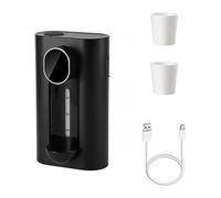 GIWFBQTR Distributeur Automatique de pour Salle de Bain 18 Oz Distributeur Intelligent Mural de Rince-Bouche avec 2 Gobelets Réutilisables Noir