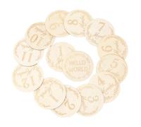 GIWFBQTR Ensemble de 14 Cartes et Disques en Bois pour Photos de et Jalons de Année, Numéro et Facile à Utiliser
