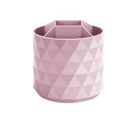 GIWFBQTR Organisateur de Bureau Rotatif à 360°, 5 Compartiments, Organisateur Mignon de Crayons, Boîte de Rangement pour Maquillage et Pinceaux, Fournitures de Bureau et D'École, Rose.