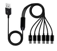 Giwnhvx 1 câble répartiteur USB type C 6 en 1 câble de transfert de données de 1,5 m noir pour téléphone et tablette