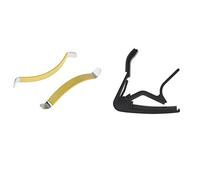 Giwnhvx 1 capodastre à changement rapide pour guitare - Noir et 2 écarteurs de cordes en métal pour guitare luthier outil de nettoyage jaune