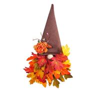 Giwnhvx 1 Couronne d'automne pour Décoration de Porte en Tissu, Panneau d'automne en Plastique avec Fée Feuille D'Érable pour la Récolte d'automne, Thanksgiving, Porche, Cheminée Murale d'automne