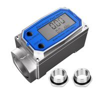 Giwnhvx 1 débitmètre de carburant avec adaptateurs 3/4, débitmètre numérique de turbine 2,5-31 GPM filetage NPT diesel