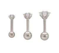 Giwnhvx 1 Ensemble de 3 taille Boucle d'oreille en forme d'etoiles en acier Chirurgical 316L Boucle d'oreille Zirconique Utilisation du Boucle d'oreille de Piercing
