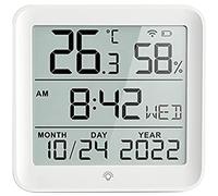 Giwnhvx 1 montre intelligente de température et d'humidité avec capteur de température et d'humidité Blanc