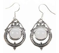 Giwnhvx 1 Paire Argent Marbre Pierre De Lune Turquoise Couleur Verre Oreille Goujon Crochet Balancent De Mariage Boucles D'Oreilles Goutte D'Oreille Accessoires # 4