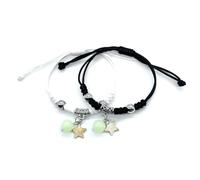 Giwnhvx 1 Paire de Bracelets Faits à la Main en Perles pour Femme et Homme Amoureux Qui Brillent dans Le Noir avec Un Charme de Cœur pour Offrir en Cadeau d'anniversaire ou pour la Saint-Valentin