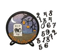 Giwnhvx 1 Pcs Bois Halloween Compte à Rebours Halloween Compte à Rebours Calendrier Halloween Décoration de Vacances 30X30cm