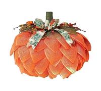 Giwnhvx 1 PCS Couronne de Citrouille Couleur de Citrouille Couronne d'automne Citrouille avec des Arcs et des Baies Guirlande de Citrouille Décorations de Porte Toile de Décor de Citrouille
