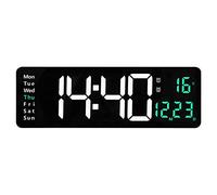 Giwnhvx 1 PCS LED Horloge Murale Numérique Temp Date Semaine Affichage Double Alarmes Électroniques Table avec Télécommande Bleu