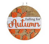 Giwnhvx 1 Pièce Pochoirs d'automne 12 Pouces Rond Pochoir de Thanksgiving comme Indiqué Modèles d'automne en Bois pour Panneau de Porte Cintre Couronne Tissu en Bois