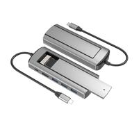 Giwnhvx 1 station d'accueil 6 en 1 M.2 SSD HUB USB C avec stockage de disque USB 3.0 Type C vers compatible - Pièces de rechange pour ordinateurs portables