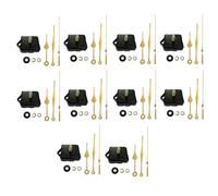 Giwnhvx 10 Pièces Mécanisme de Mouvement Silencieux Ensembles Aiguilles de Broche Horloge Murale à Quartz Bricolage Mécanisme de Mouvement Pièce de Réparation Kit D'Horloge