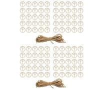 Giwnhvx 100 Pièces en Bois Inachevé Signe de Paix Suspendus Ornements Bricolage Blanc Décoration de Fête à Artisanat Pendentif Signe Suspendu