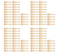 Giwnhvx 100PCS Mini Cuillère en Bois Fait une Main Crème Glacée Confiture Cuillère à Café Assaisonnement de Cuisine Sel Moutarde Cuillère