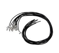 Giwnhvx 10X Collier ChaîNe Cordon Cordon Cuir 46Cm + Fermoir, Noir