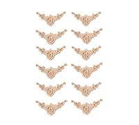 Giwnhvx 12 Pcs 8 x 8 cm Bois Sculpté Coin Onlay Applique Porte Armoire Rose Non Peint Style EuropéEn