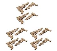 Giwnhvx 12 PièCes Bois Sculpté Coin Onlay Applique Non Peint Cadre Placard Armoire DéCalcomanie pour la DéCoration de Meubles de Maison A