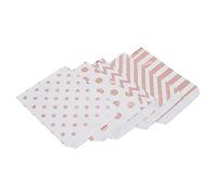 Giwnhvx 125 PièCes SéRies Vague Dot Kraft Papier Bonbons Biscuit Emballage Poche Popcorn Sac d'emballage d'anniversaire Fournitures Pâtisserie Outil