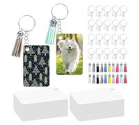 Giwnhvx 160 Pièces de Porte-Clés Rectangulaires en Aluminium à Sublimation Vierge, Vierges à Sublimation Double Face, Vierges à Sublimation pour Porte-Clés de Voiture