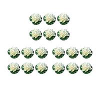 Giwnhvx 18Pcs Fleurs Flottantes Artificielles de Lotus de Mousse, avec des Ornements de Garniture de NéNuphar, Blanc Ivoire, Parfait pour Patio Pond Piscine Aquarium