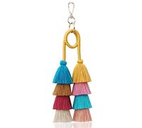 Giwnhvx 1Pc Keychain Charme Accessoires Femmes Pendentif Sac Fait Main Bohême Multicolore avec Cadeau De Glands pour Couleur Jaune D'été