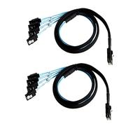 Giwnhvx 2 câbles mini SAS 36 broches (SFF-8087) mâle vers 4 7 broches femelles, mini SAS hôte/contrôleur vers 4 cibles/fond de panier 1 m