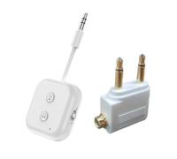 Giwnhvx 2 en 1 Bluetooth 5.3 Audio Transmetteur Récepteur 3.5MM AUX Stéréo Sans Fil Adaptateur avec Micro pour Voiture Avion TV PC