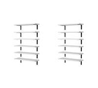 Giwnhvx 2 étagères suspendues, étagères suspendues en bois pour la décoration murale, étagère de salle de bain suspendue murale pour ranger les objets, blanc