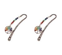 Giwnhvx 2 marque-pages en chakra signets avec arbre en métal vintage pour cadeau de Noël pour la remise des diplômes des enseignants des étudiants des femmes