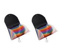 Giwnhvx 2 organisateur de documents 13 poches dossier extensible avec sac un filet et une étiquette colorée pour les reçus de factures mensuelles 13 format A4