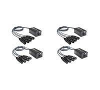 Giwnhvx 2 paires d'extensions XLR mâle/femelle 4 canaux serpent 3 broches XLR/vers Ethercon RJ45 Cat5/Cat6 Ethernet pour scène en direct, noir