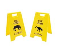 Giwnhvx 2 Panneaux D'Avertissement Vomissement de Chien et Chat en Plastique pour Extérieur, Jardin, Cour, Pelouse, Panneau D'Avertissement Vomissement de Chat, Décoration de Salle de Bain