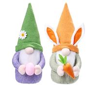 Giwnhvx 2 Pièces Décorations de Pâques Poupée en Peluche Faite à la Main Décor de Lapin de Pâques Gnomes, Décorations de Cadeaux de Pâques