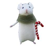 Giwnhvx 2 Pièces Halloween Souris Fait à la Main en Feutre de Laine Ornement de Souris de Noël en Feutre Aiguilleté Citrouilles Animaux Décoration D