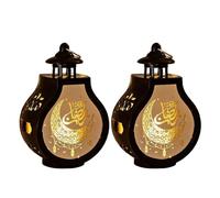 Giwnhvx 2 Pièces Lanterne Ramadan Lanterne Bougie Vintage Lanterne Décorative Suspendu Lanterne Eid Mubarak Lanterne Noire Décoration de la Maison Durable Installation Facile