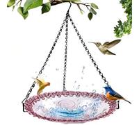 Giwnhvx 2 Pièces Mangeoire à Oiseaux Suspendue Extérieure Décoration Jardin Plateau de Bain D'Oiseau Abreuvoir Mangeoire pour Animaux de Compagnie pour Fournitures Compagnie d'oiseaux, D