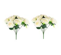 Giwnhvx 2 PièCes SéRies Fleurs Artificielles Bouquet DéCoratif de Mariage Centre de Table de Fleurs en Plastique DéCoratif (10 Roses de)